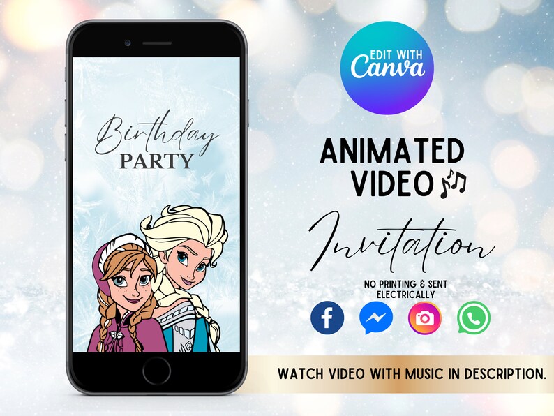 Frozen Birthday Video Invitation, Frozen Video Invitation, Frozen Party