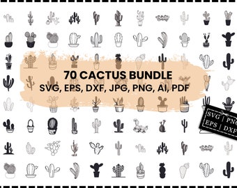 Cactus Svg, Cactus Svg Bundle, Cactus Png, Cactus Clipart, Succulent Svg, Cactus Cut File, Svg Files for Cricut, Silhouette, Sublimation