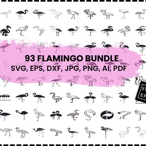 Flamingo Svg Bundle, Flamingo Svg, Flamingo Cut File, Bird Svg, Flamingo Clipart, Flamingo Silhouette, Digital Download, Cut Files