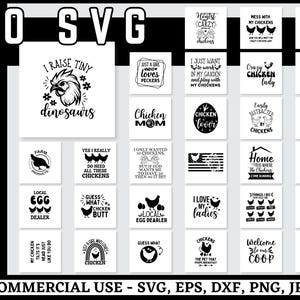 Chicken Svg Bundle, Cricut Chicken Png Bundle, Sublimation Silhouette, Chicken Shirt Design Bundle, Commercial Use, Eps, Dxf, Jpeg