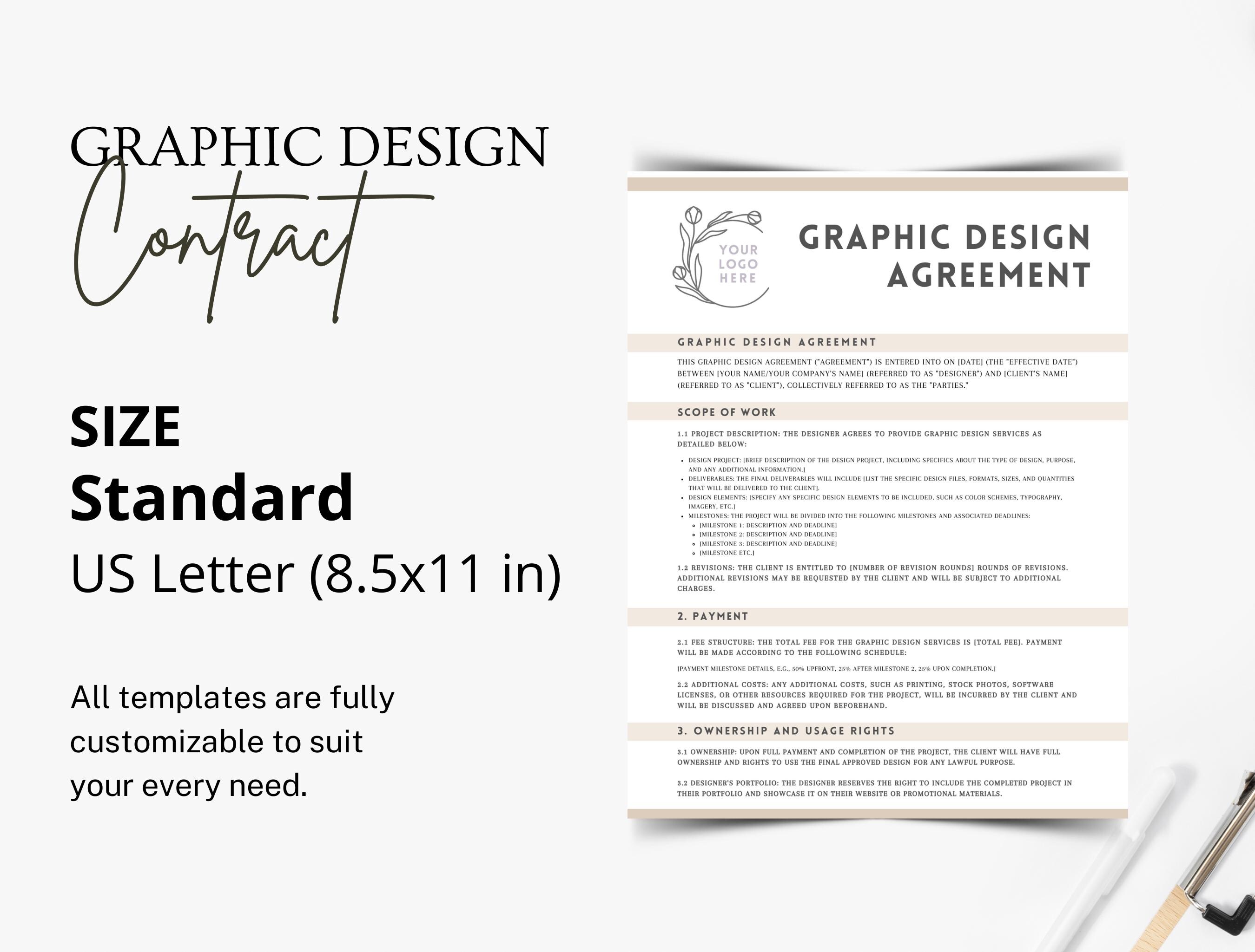 Graphic Design Contract Template, Editable Designer Agreement ...