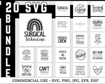 Surgical Technician Svg Bundle, Surgical Tech Svg, Surgical Technical Svg Design, Surgical Technologist, Eps, Dxf, Ai, Png, Files For Cricut