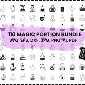 Magic Potion Svg Bundle, Love Potion Svg, Witch Potion Svg, Magic Potion Dxf, Magic Potion Png, Magic Potion Eps, Magic Potion Bottle Svg