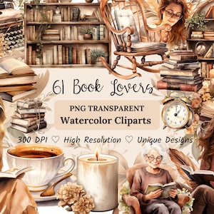Clipart amante del libro de acuarela, imágenes prediseñadas de ratón de biblioteca, imágenes prediseñadas de libros, imágenes prediseñadas de lectura, libro Png, café y libros, libro de lectura de niña Png