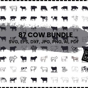 Cow Svg, Cow Svg Bundle, Cow Head Svg, Cow Clipart, Cow Svg Files for Cricut, Farm Life Svg, Farm Animal Svg, Cute Cow Svg, Cow Face Svg