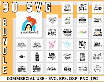 Paquete SVG para bebé, mono SVG para bebé, SVG divertido para bebé, SVG para recién nacido, paquete SVG para recién nacido, paquete de frases para bebé, refranes lindos para bebé