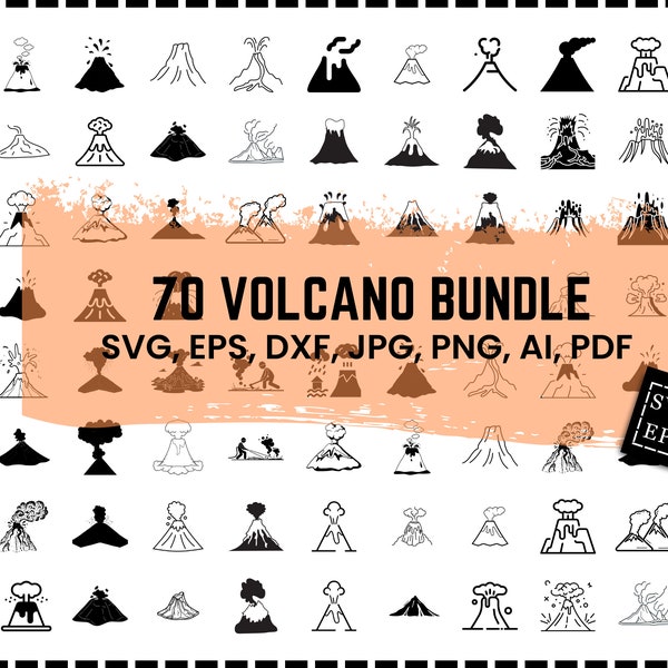 Volcan SVG Bundle, Volcan Svg, Volcan Fichiers pour Cricut, Volcan Cut Files For Silhouette, Volcan Dxf, Volcan Png, Volcan Vector