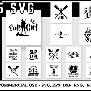 Paquete Sup Svg, Stand Up Paddle Boarding Svg, SUP Girl Svg, Peace Love Paddle Svg, Sup Girl Paddleboard SVG, Lake Life Svg, Surfing SUP Svg