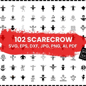 Scarecrow SVG Bundle, Scarecrow Clipart, Scarecrow DXF, Scarecrow Vector, Scarecrow png, Scarecrow svg, Scarecrow cut files, Halloween svg
