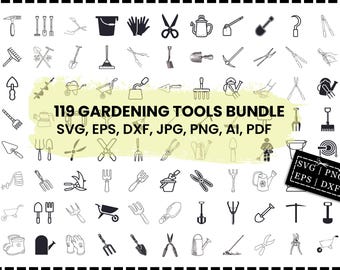 Gardening Tools Svg, Garden Tools Svg Bundle, Tools Svg, Gardening Silhouette, Gardening Cut Files, Gardener Svg, Spring Silhouette