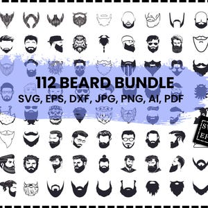 Beard Svg Bundle, Beard Svg, Men Svg, Beard Silhouette, Svg Cut Files, Beard Clipart, Beard Cut File, Beard Vector, Instant Download, Beards