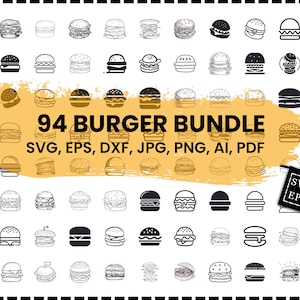 Fast Food Svg Bundle, Grilled Burger Svg, Burger Svg Bundle, Fast Food Svg, Instant Download, Hamburger Svg, Cheeseburger Svg