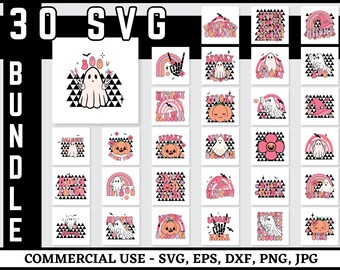 Retro Halloween Bundle Svg, Halloween Vector, Witch Svg, Ghost Svg, Halloween Shirt Svg, Pumpkin Svg, Sarcastic Svg, Cricut, Silhouette Png