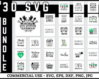Garden Svg Bundle, Plant Svg Bundle, Plant Lover Svg, Plant Mom Svg, Plant Quote Svg, Houseplant Svg, Funny Plant Quote Svg, Gardening Quote