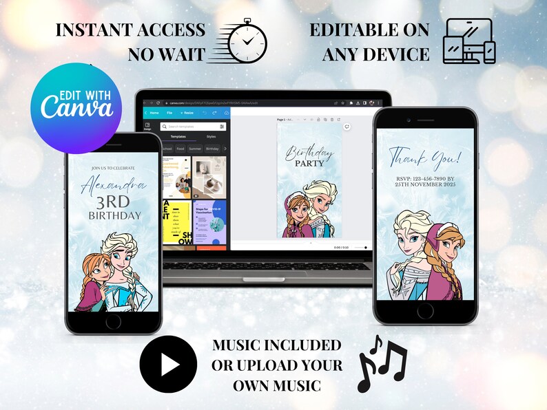 Frozen Birthday Video Invitation, Frozen Video Invitation, Frozen Party