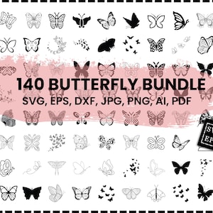 Butterfly Svg Cut Files for Cricut, Butterfly Silhouette, Butterfly Vector, Butterfly Svg Bundle, Butterfly Png Bundle, Butterfly Clipart