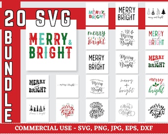 Merry and Bright SVG, Christmas SVG, Merry & Bright SVG Cricut ...