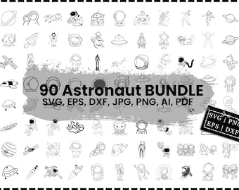 Astronaut Svg Bundle, Astronaut Svg, Astronaut Clipart, Astronaut Png, Space Svg, Space Clipart, Space Png, Instant Digital Download