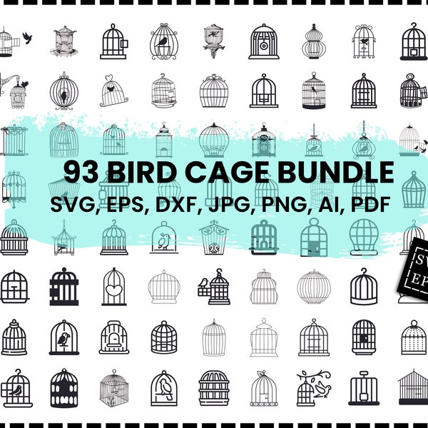 Bird Cage Svg Bundle, Bird Cage Dxf, Bird Cage Png, Bird Cage Vector, Bird Cage Cut Files, Free Bird Svg, Bird Cage Design