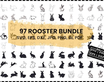 Rabbit Svg Bundle, Bunny Shape Svg, Rabbit Clipart, Rabbit Svg Cut Files for Cricut, Rabbit Silhouette, Rabbit Cut File, Bunny Shape Svg
