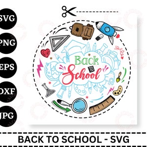 School Supplies SVG, School SVG, Back To School SVG, png, School Kit Svg, Teacher Svg, School Cut File, School Clipart, School Silhouette
