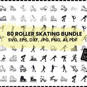 Roller Skating Svg Bundle, Roller Skater Png Bundle, Roller Skating, Skater Svg, Roller Derby, Skate Vector, Instant Download, Printable