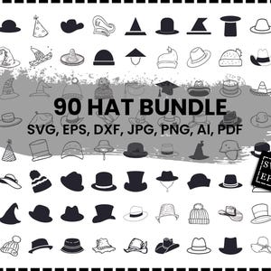 Hat Svg Bundle, Hat Svg, Hats Cricut Svg, Hats Silhouette Svg, Hats Vector, Fashion Hats Svg, Hat Svg Cut Files, Hats Bundle Svg