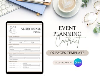 Event Planning Contract Template, Editable Planner Agreement, Printable Event Legal Document, Event Planning, Planner Contract