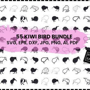 Kiwi Bird Svg-bundel, Svg-bestanden voor Cricut, Tropical Bird Svg, Bird Clipart, Kiwi Silhouette, Bird Watcher, Kiwi Bird Clipart, Australië Svg