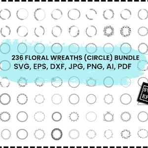 Krans Svg-bundel, cirkel Svg-bundel, bloemenkrans Svg, hart lauwerkrans Svg, bruiloft krans Svg, krans monogram Svg, cirkelframe