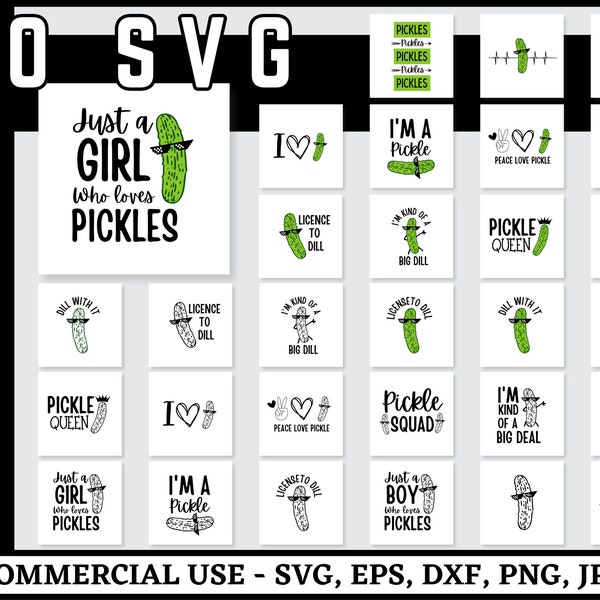 Pickle Svg Bundle, Instant Download, Pickle Png, Pickle Clipart, Pickle Lover, Cucumber, Pickle, Svg Files,  Svg Files for Cricut