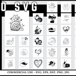Slak SVG Bundel, Slak Cut Files, Slak Vector, Slak PNG, Svg-bestanden voor Cricut, Dierlijke Clipart, Slak Clipart, Slak Silhouetten, SVGs