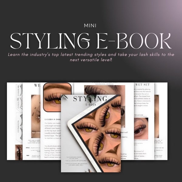 E-book Wispy Lash Map, 15 mappe ciglia, mini manuale Wispy, set Wispy, PDF styling ciglia, E-book styling ciglia