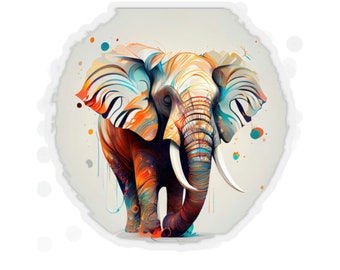 Waterproof Vinyl Sticker - Abstract Elephant Art Vinyl Sticker for Wildlife & Modern Design Lovers