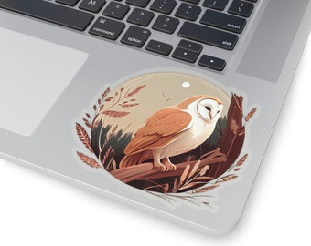 Pegatina de vinilo resistente al agua - Pegatina de lechuza de granero de inspiración vintage