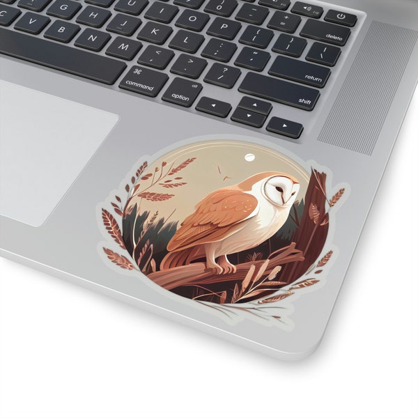 Waterproof Vinyl Sticker - Vintage-Inspired Barn Owl Sticker