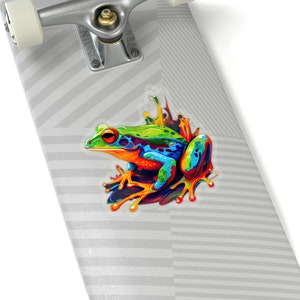 Waterproof Vinyl Sticker Vibrant Abstract Frog Vinyl Sticker for Art & Animal Lovers image 9