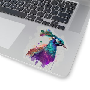 Waterproof Vinyl Sticker - Majestic Iridescent Peacock Sticker