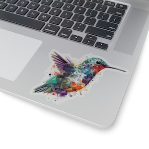 Waterproof Vinyl Sticker - Vibrant Hummingbird Art Sticker