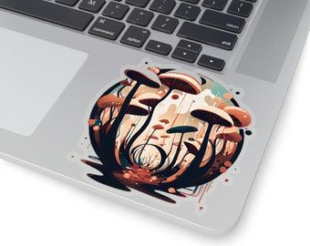 Adhesivo de vinilo resistente al agua - Bosque caprichoso de hongos Pegatina