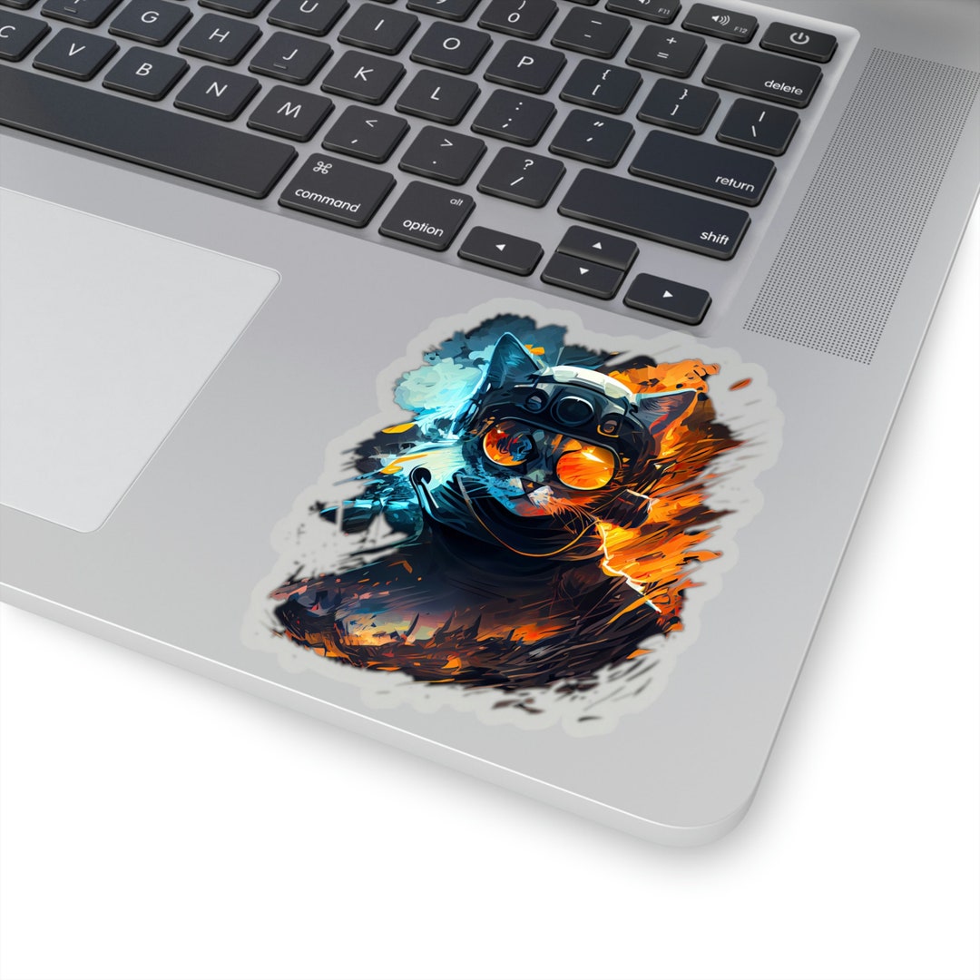 Pixelated Goggle Sticker Cyberpunk Cat Waterproof Vinyl Sticker – Futuristic Goggle Cat - Etsy