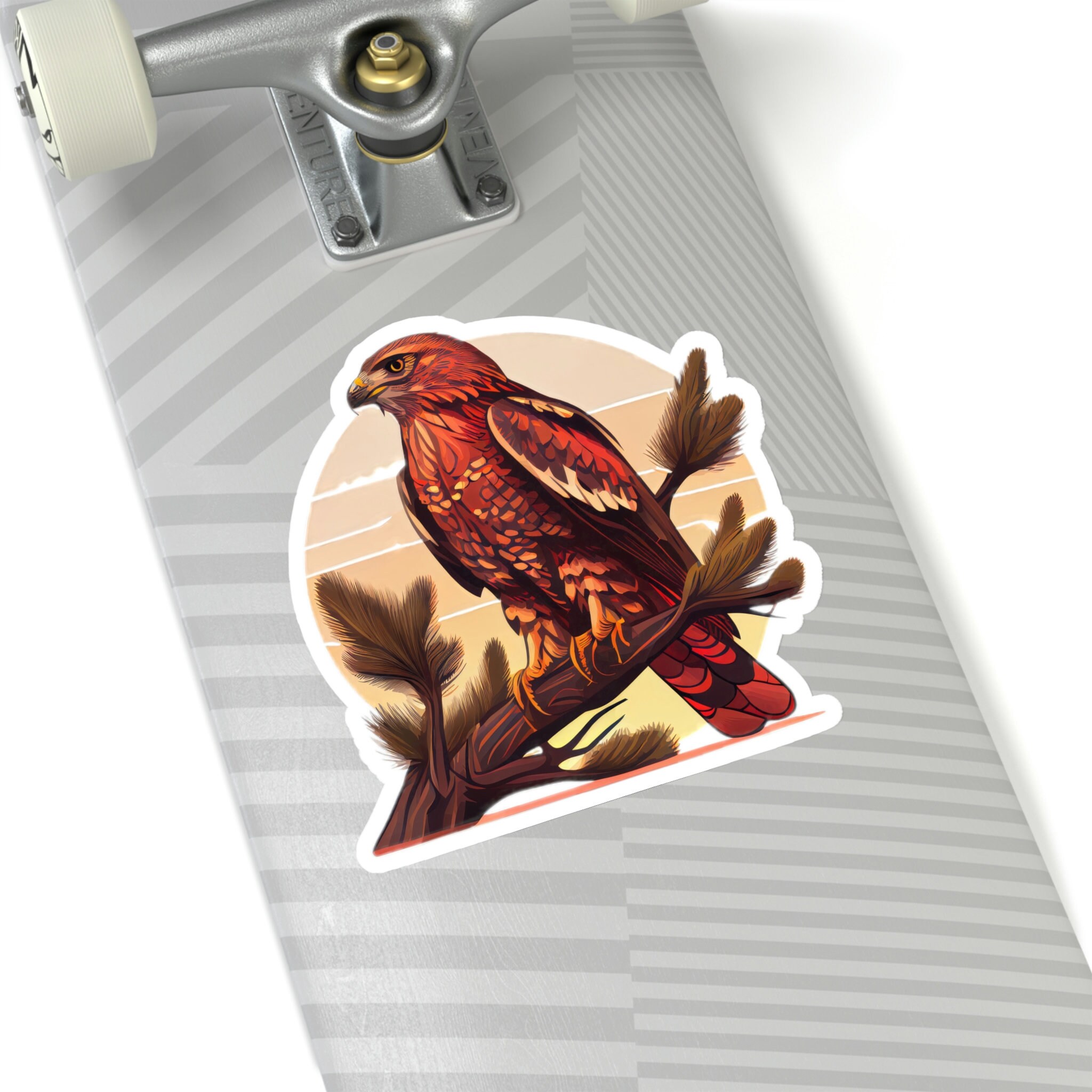 Waterproof Vinyl Sticker Red-tailed Hawk Perch Sticker - Etsy