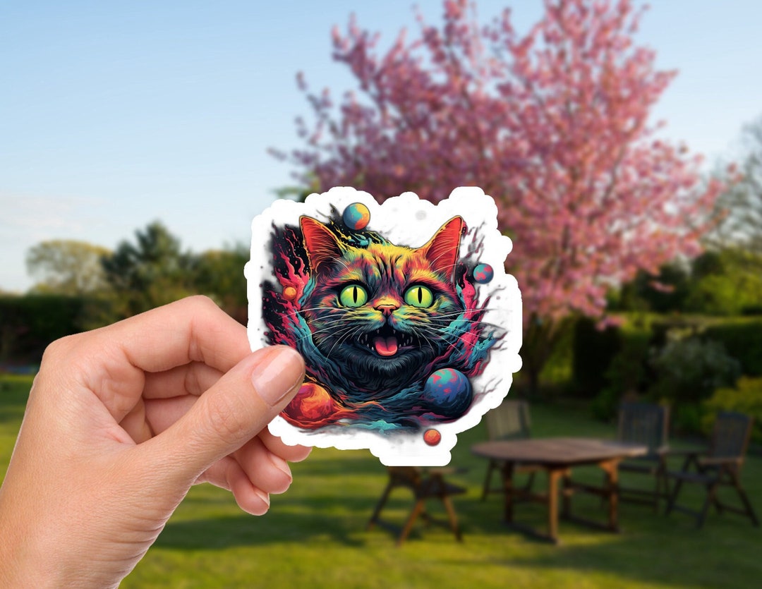 Cosmic Feline Astro-hopper - 2 Inch Waterproof Vinyl Sticker - Etsy