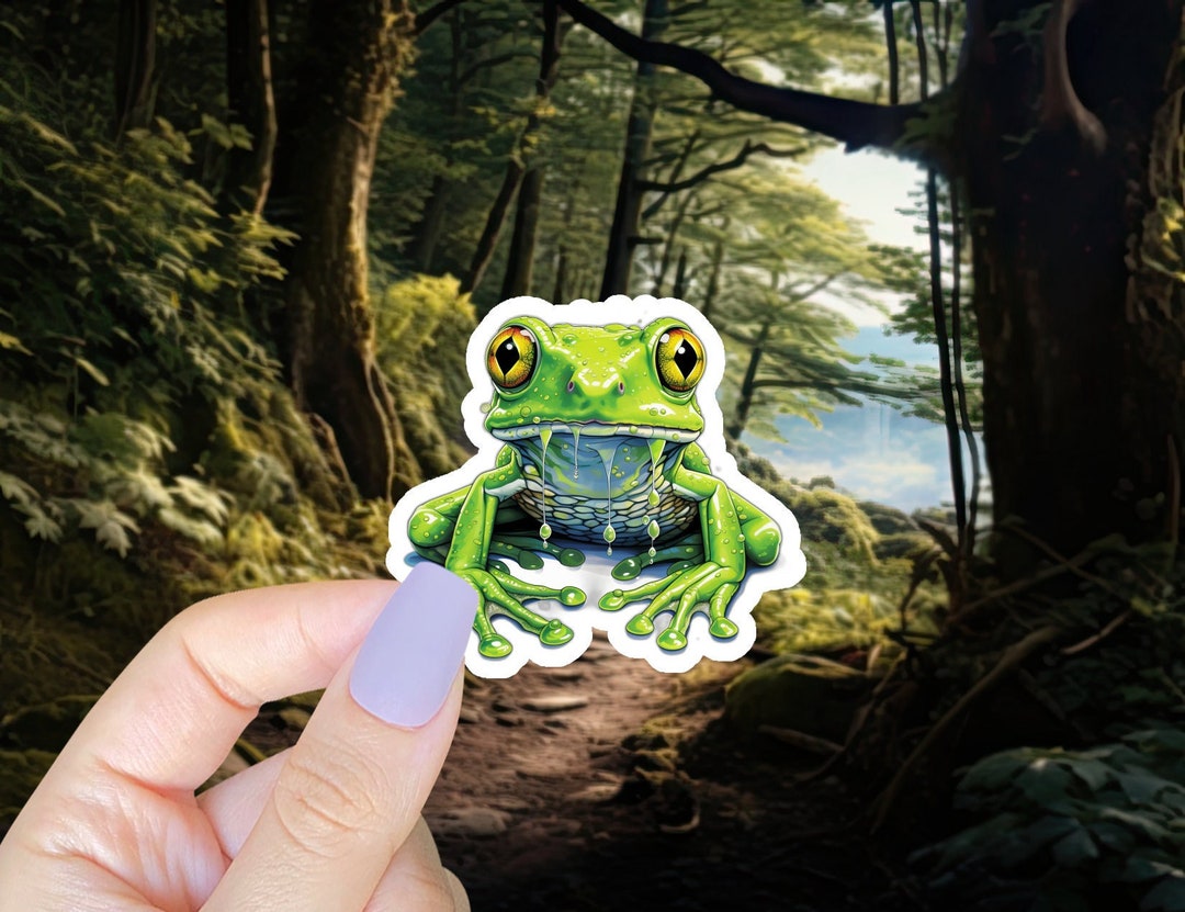 Cheerful Green Frog - 2 Inch Waterproof Vinyl Sticker - Etsy
