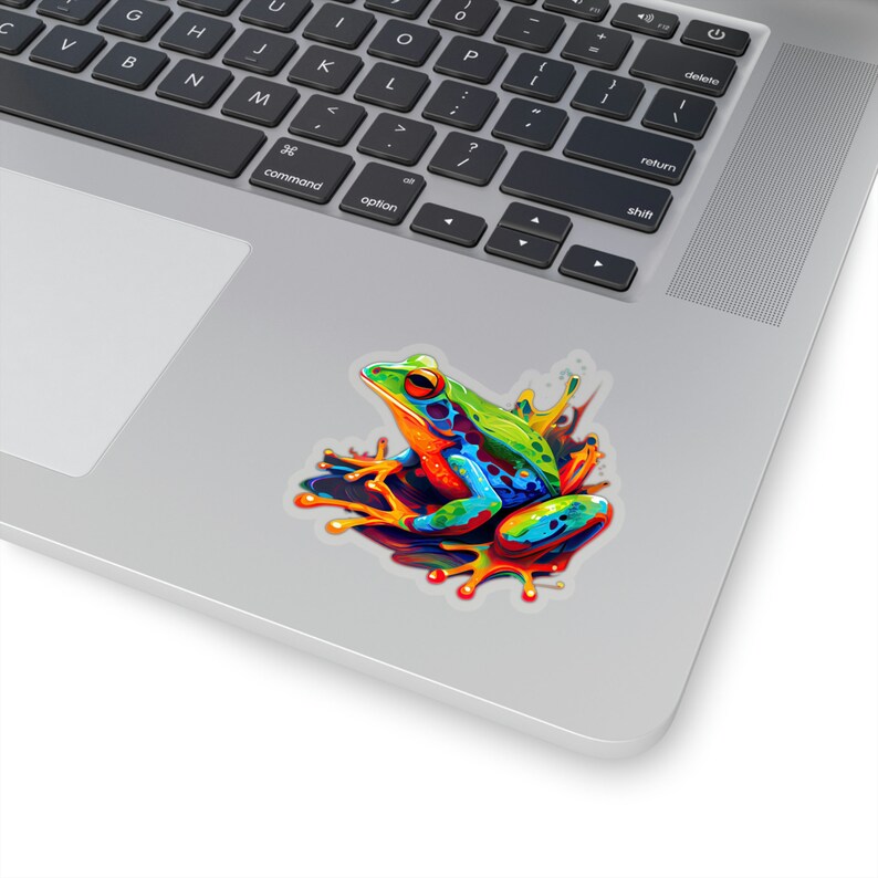 Waterproof Vinyl Sticker Vibrant Abstract Frog Vinyl Sticker for Art & Animal Lovers image 6