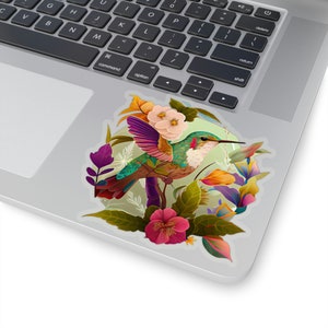 Waterproof Vinyl Sticker - Enchanting Hummingbird Oasis Sticker