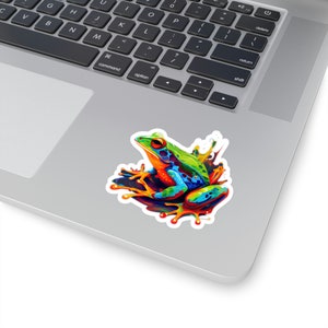 Waterproof Vinyl Sticker Vibrant Abstract Frog Vinyl Sticker for Art & Animal Lovers image 7