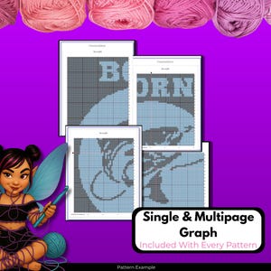 Crochet Graph Pattern, Born to Fish Blanket Graph, Lake Life Fishing Graphgan image 4