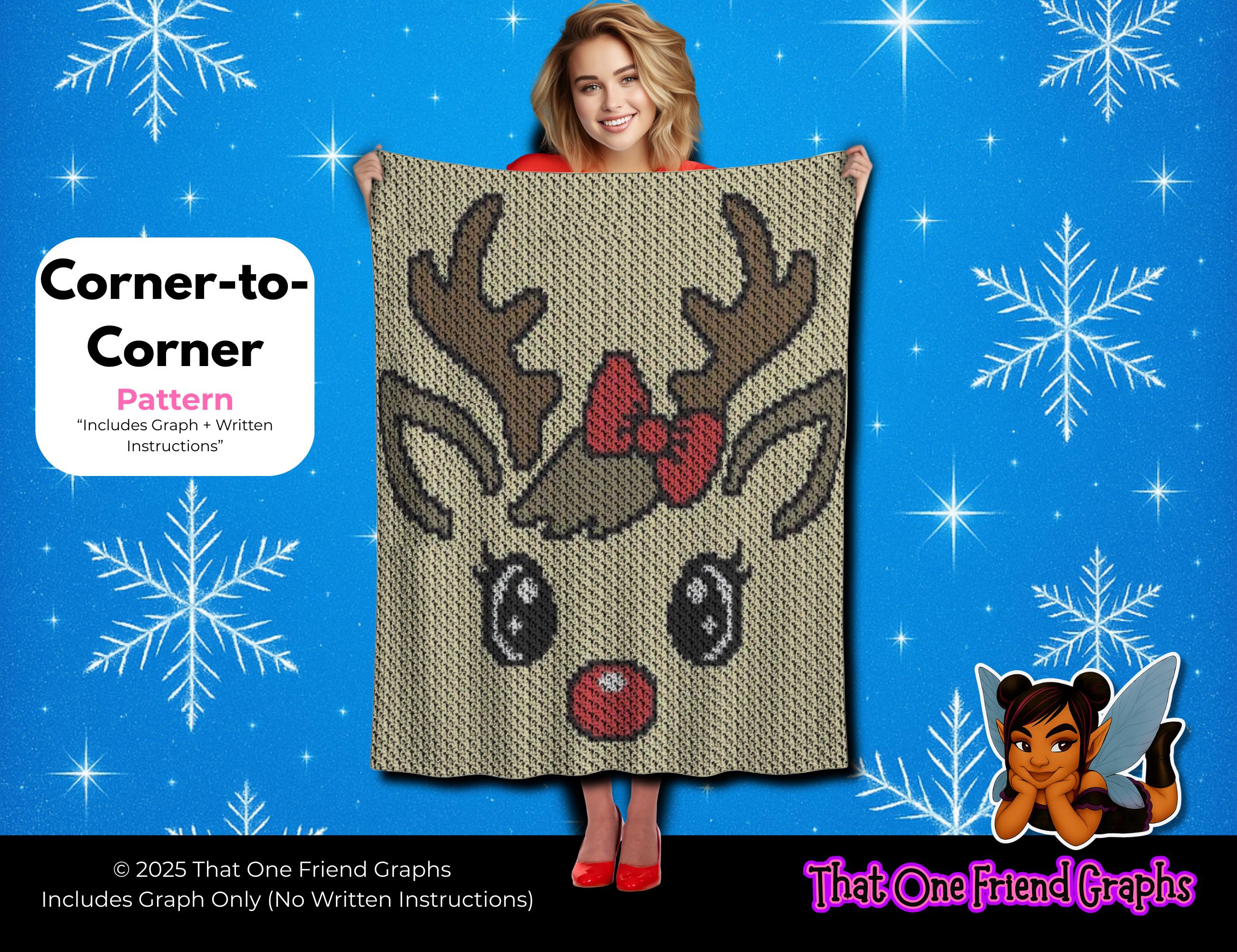 40 Reindeer Crochet Patterns: Add Homemade Warmth to Your Holiday Decor 22 C2C Crochet Graph