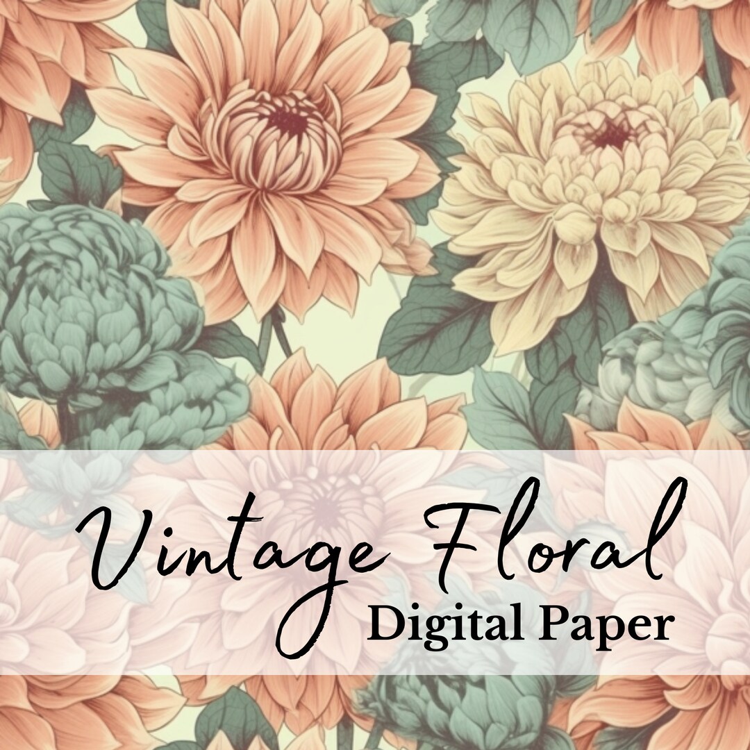 Vintage Floral Digital Paper, Watercolor Flower Background, Free